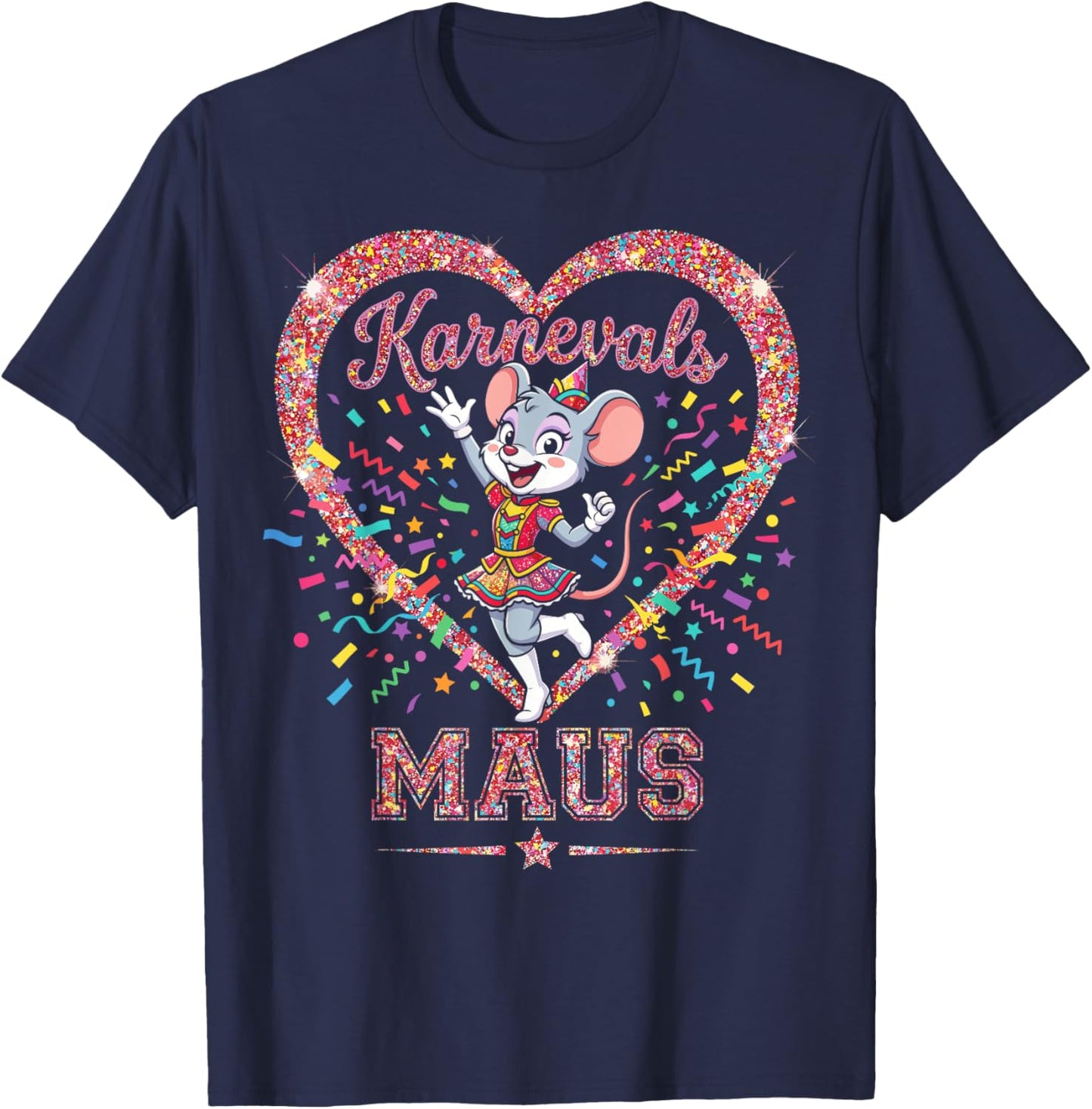 Carnival Mouse Red White Cologne Fancy Dress Party Look T-Shirt - T-Shirt | Navy