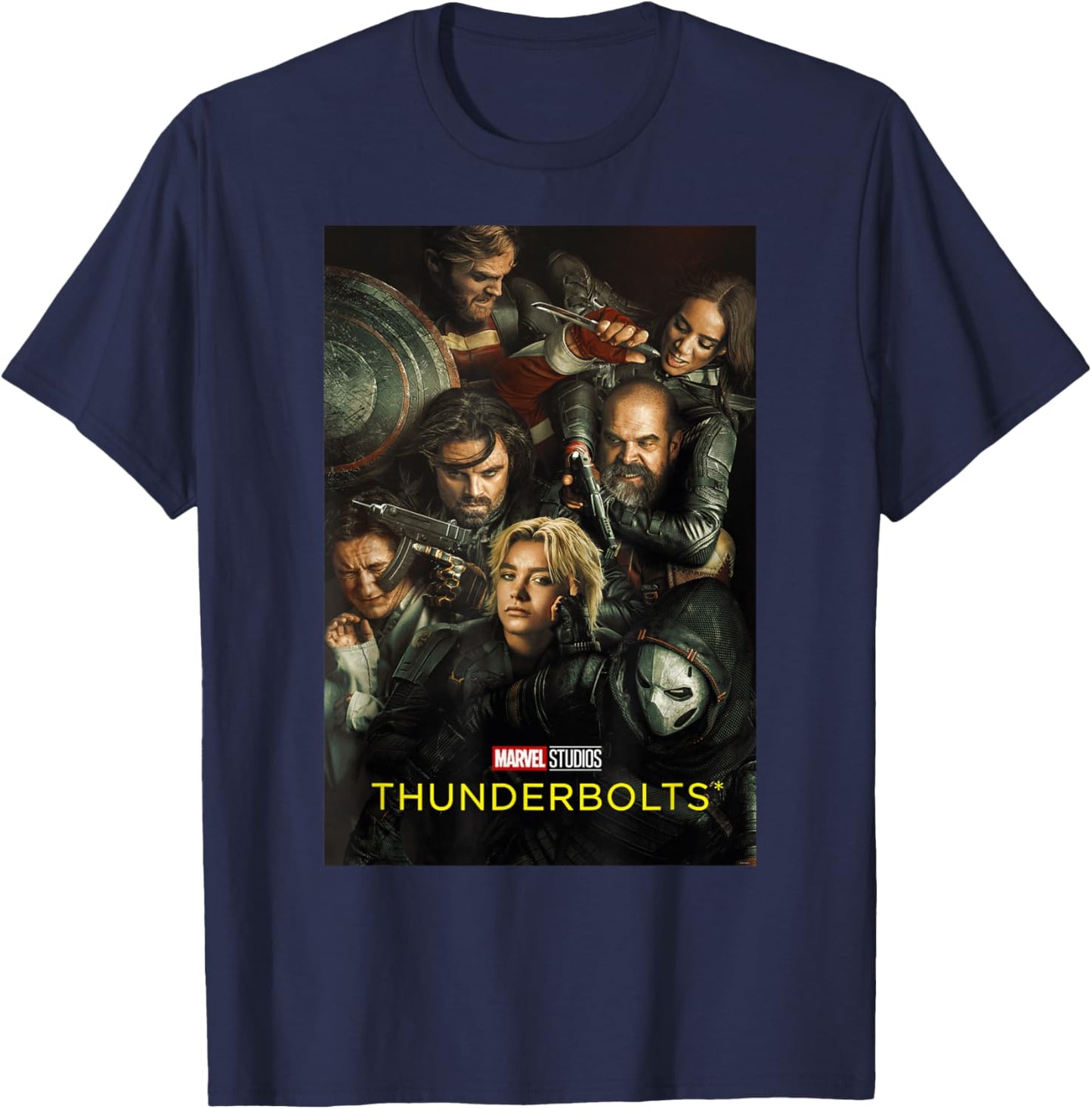 Marvel Studios Thunderbolts Official Movie Poster Art T-Shirt - T-Shirt | Navy