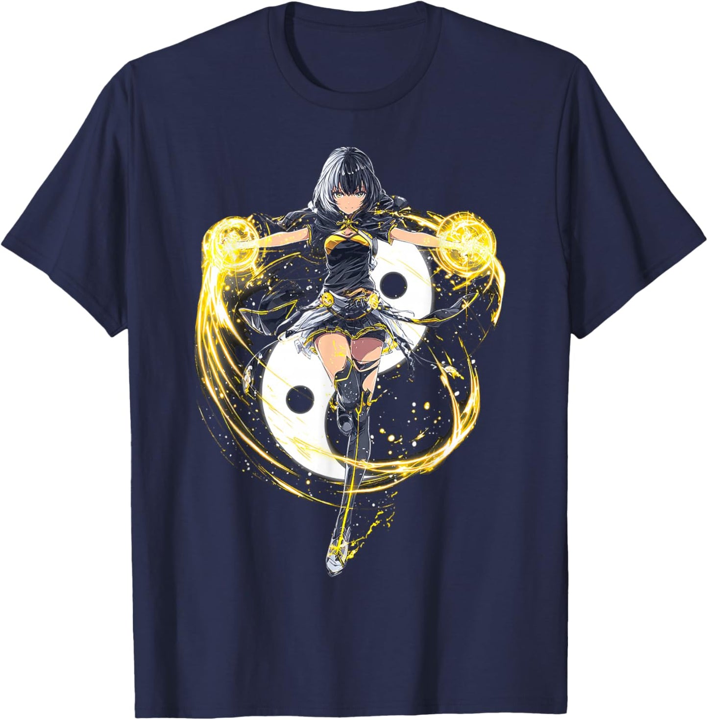 Anime Yin et Yang T-Shirt - T-Shirt | Navy