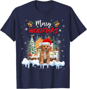Merry Woofmas Cavapoo Christmas Tree Dog Lover Xmas T-Shirt - T-Shirt | Navy