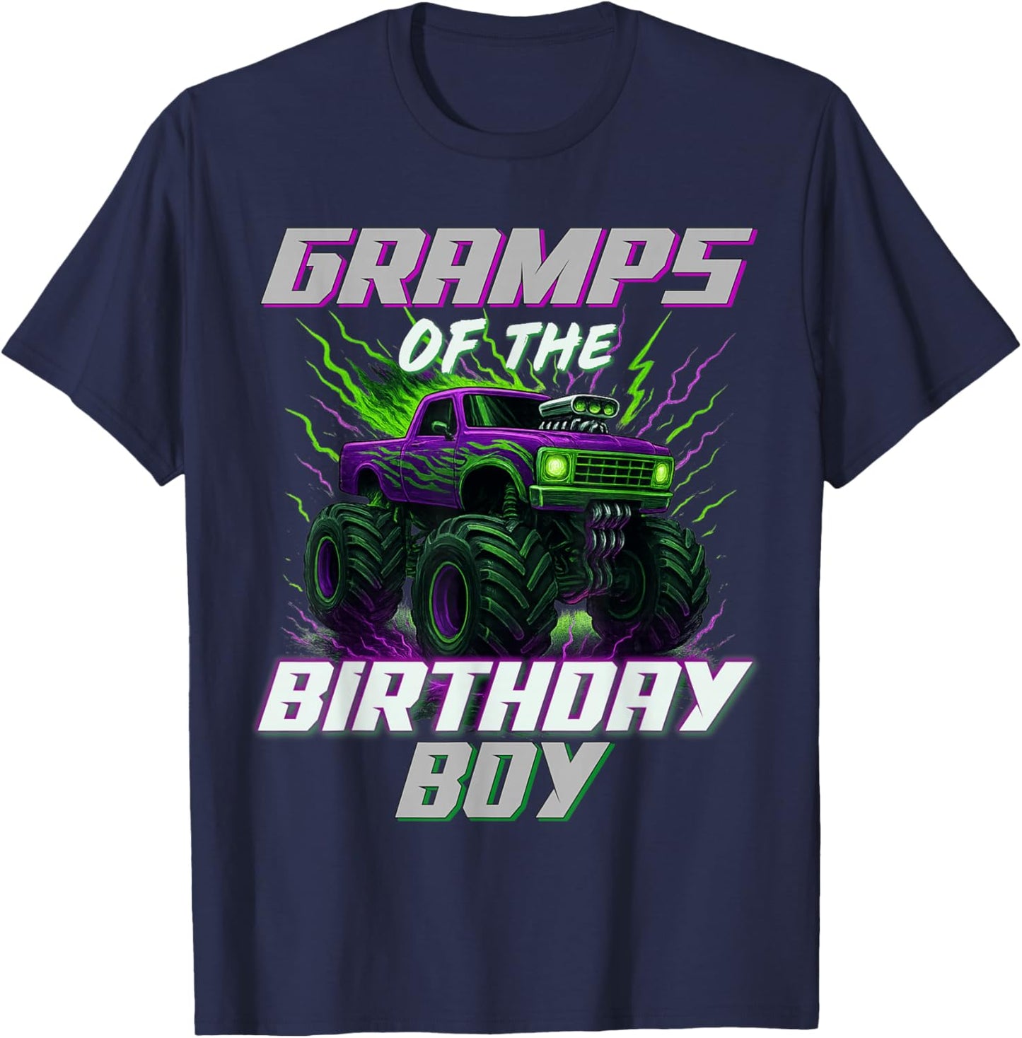 Gramps of The Birthday Boy Monster Truck T-Shirt - T-Shirt | Navy
