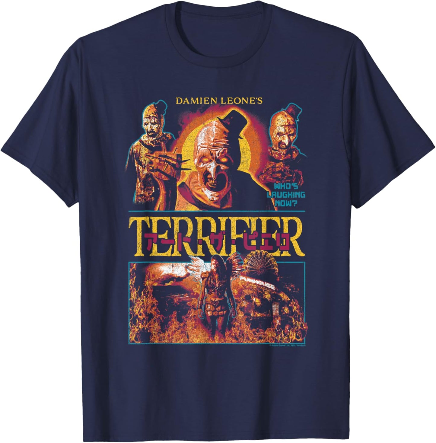 Terrifier Art The Clown Kanji Poster Collage Horror Movie T-Shirt - T-Shirt | Navy