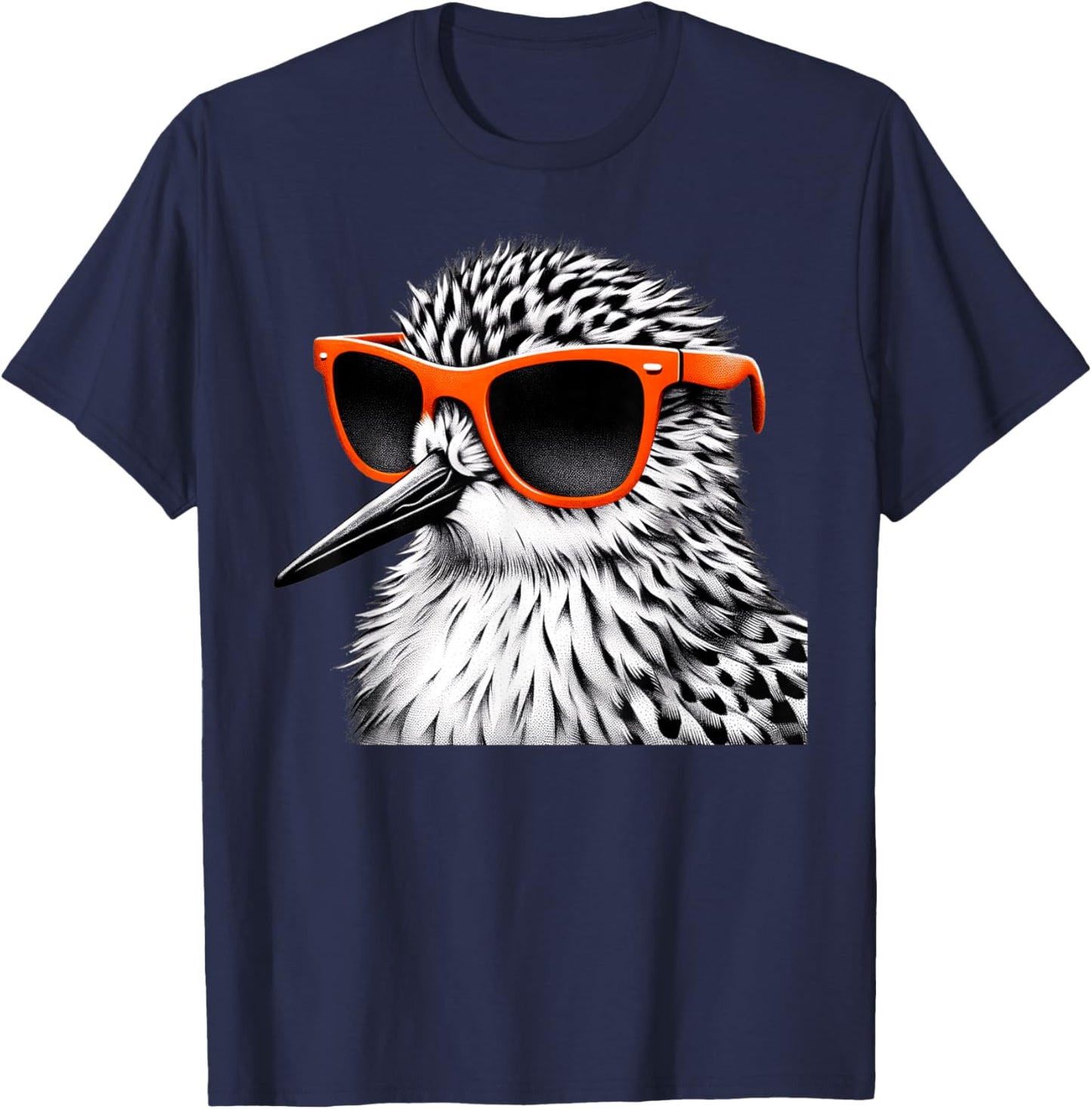 Cool Sandpiper Bird Wearing Sunglasses Graphic Art T-Shirt - T-Shirt | Navy