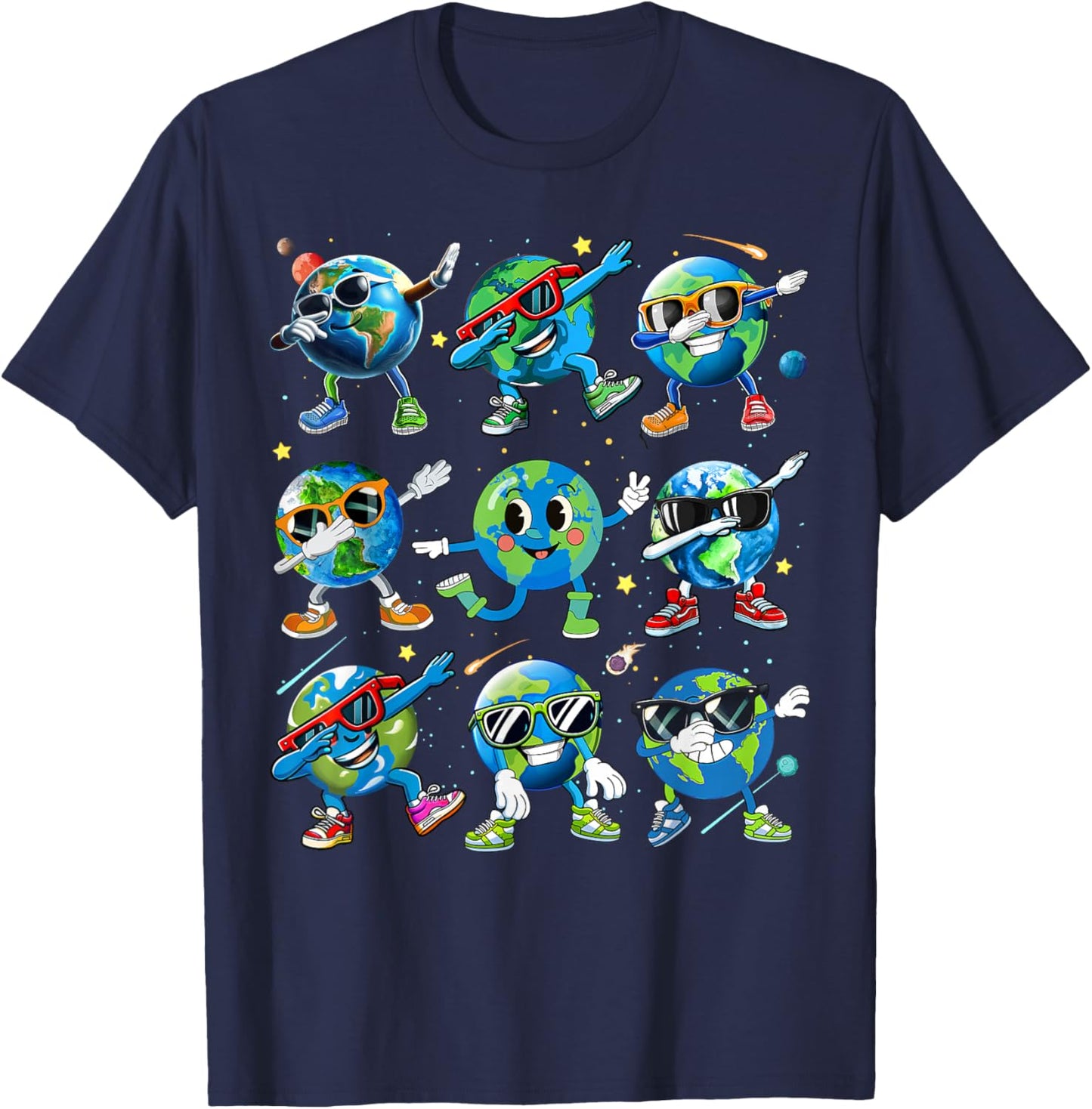 Dabbing Earth Funny Earth Day 2025 Boys Girls Kids Toddlers T-Shirt - T-Shirt | Navy