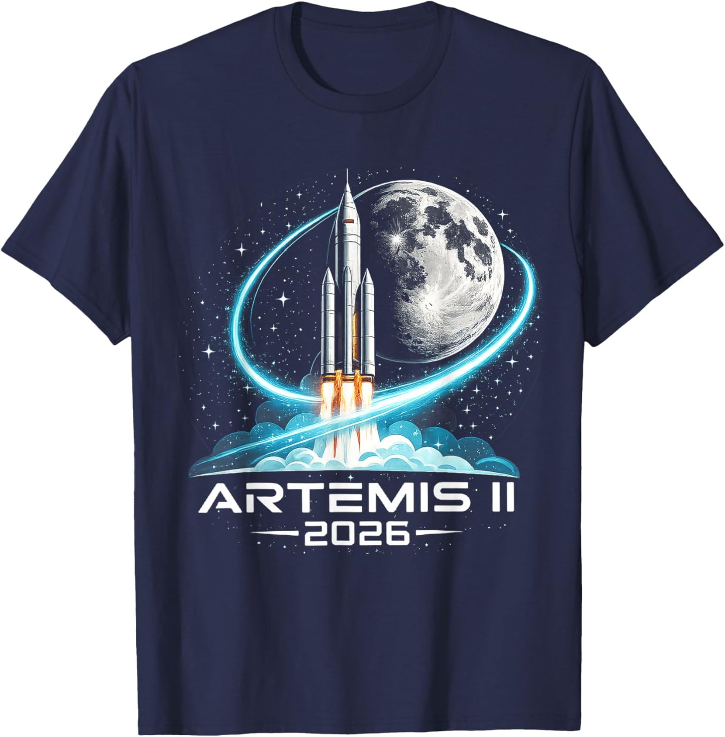 Artemis II Launch to The Moon 2026 T-Shirt - T-Shirt | Navy