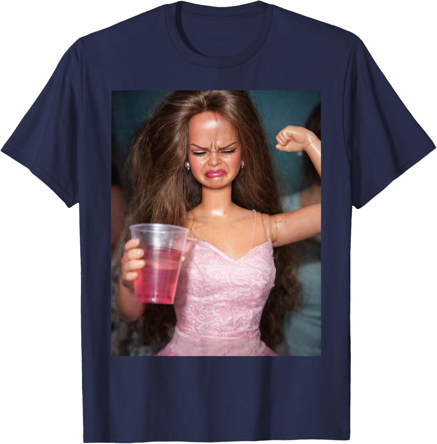 Disgusted Face Meme Doll Babe X Only Cute Baby Love Fans T-Shirt - T-Shirt | Navy