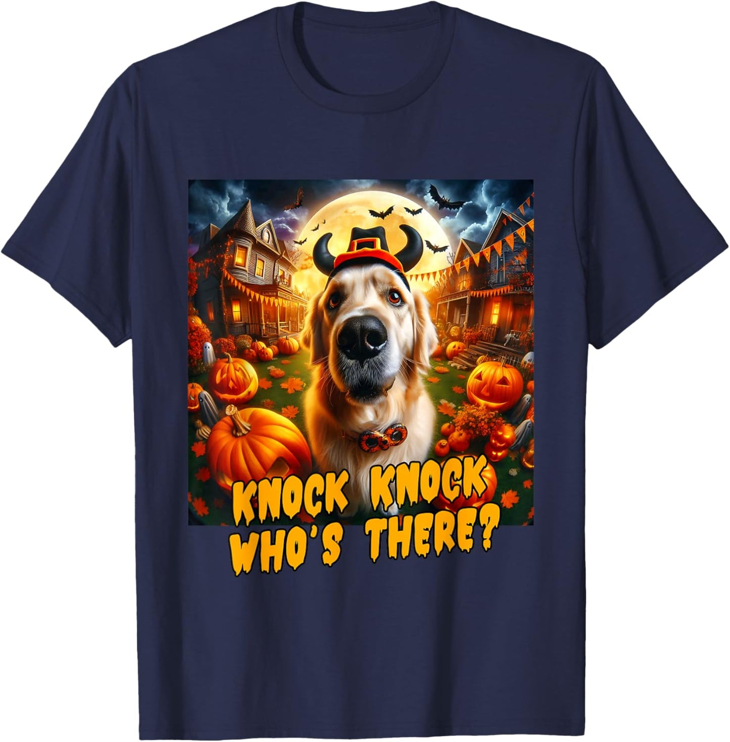 Golden Retriever Halloween Men Women Boys Kids Costume Idea T-Shirt - T-Shirt | Navy