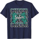 Forest Green Cheer Sister Bow Sport Cheerleader Cheerleading T-Shirt - T-Shirt | Navy