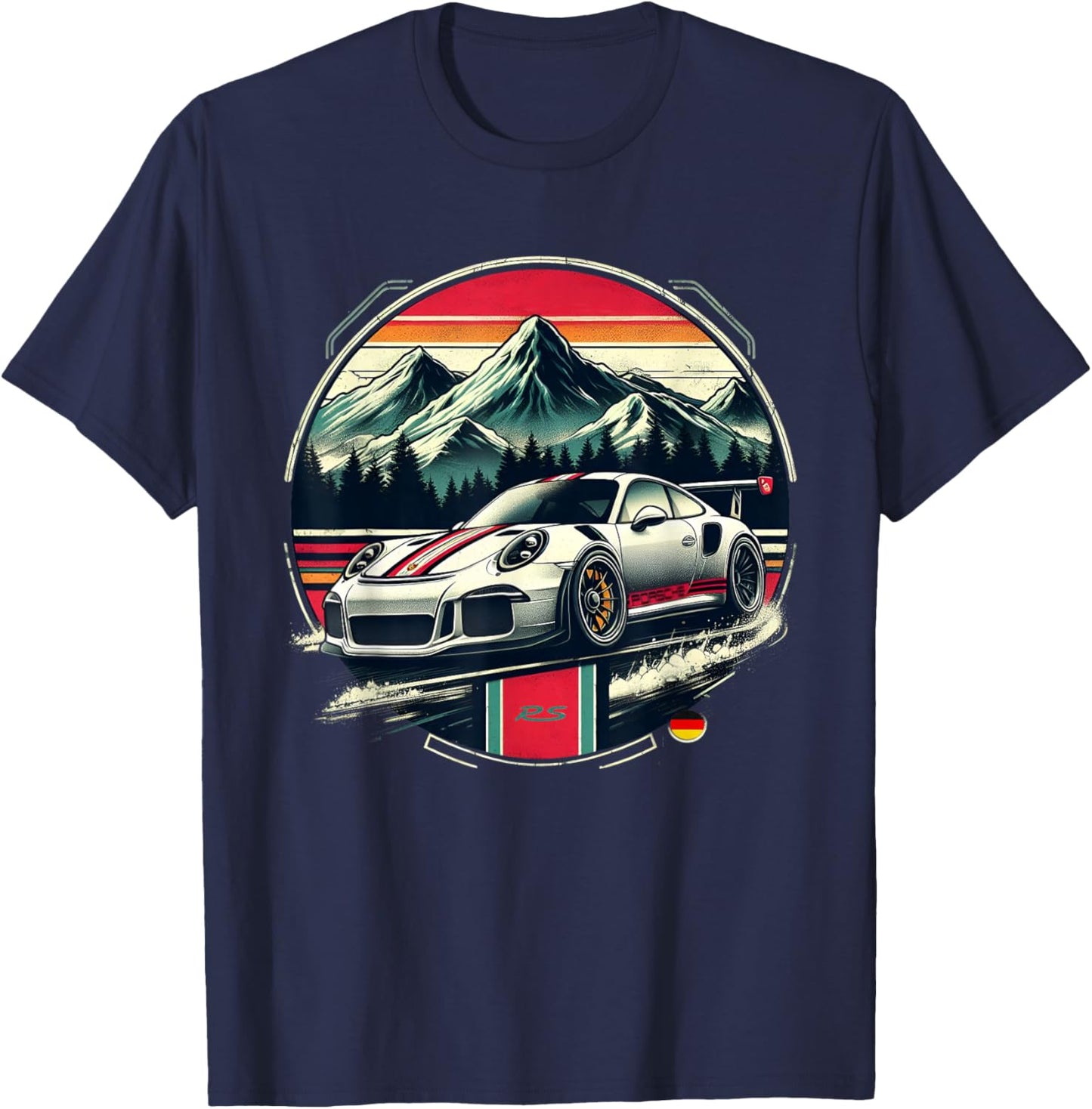 911 GT3 RS German Super Sports Car T-Shirt - T-Shirt | Navy