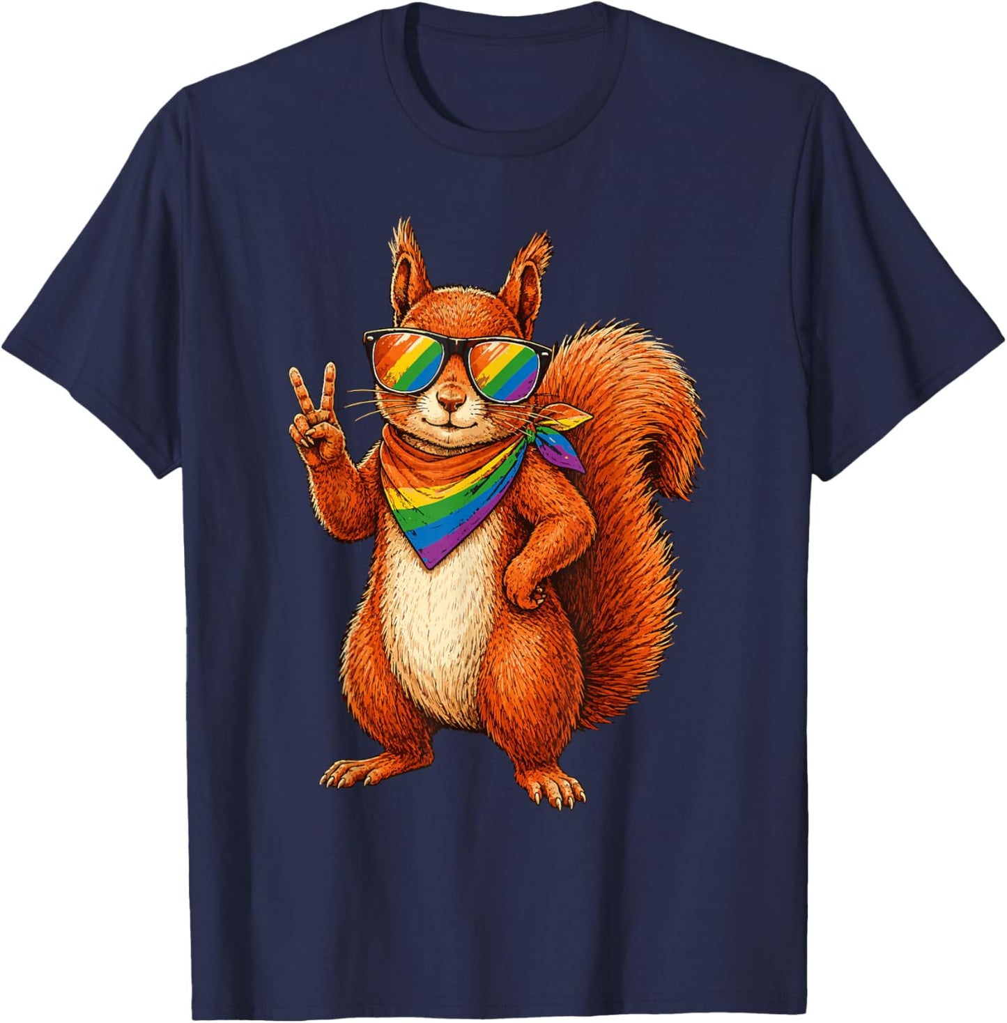 LGBT Squirrel Proud LGBT Pride T-Shirt - T-Shirt | Navy
