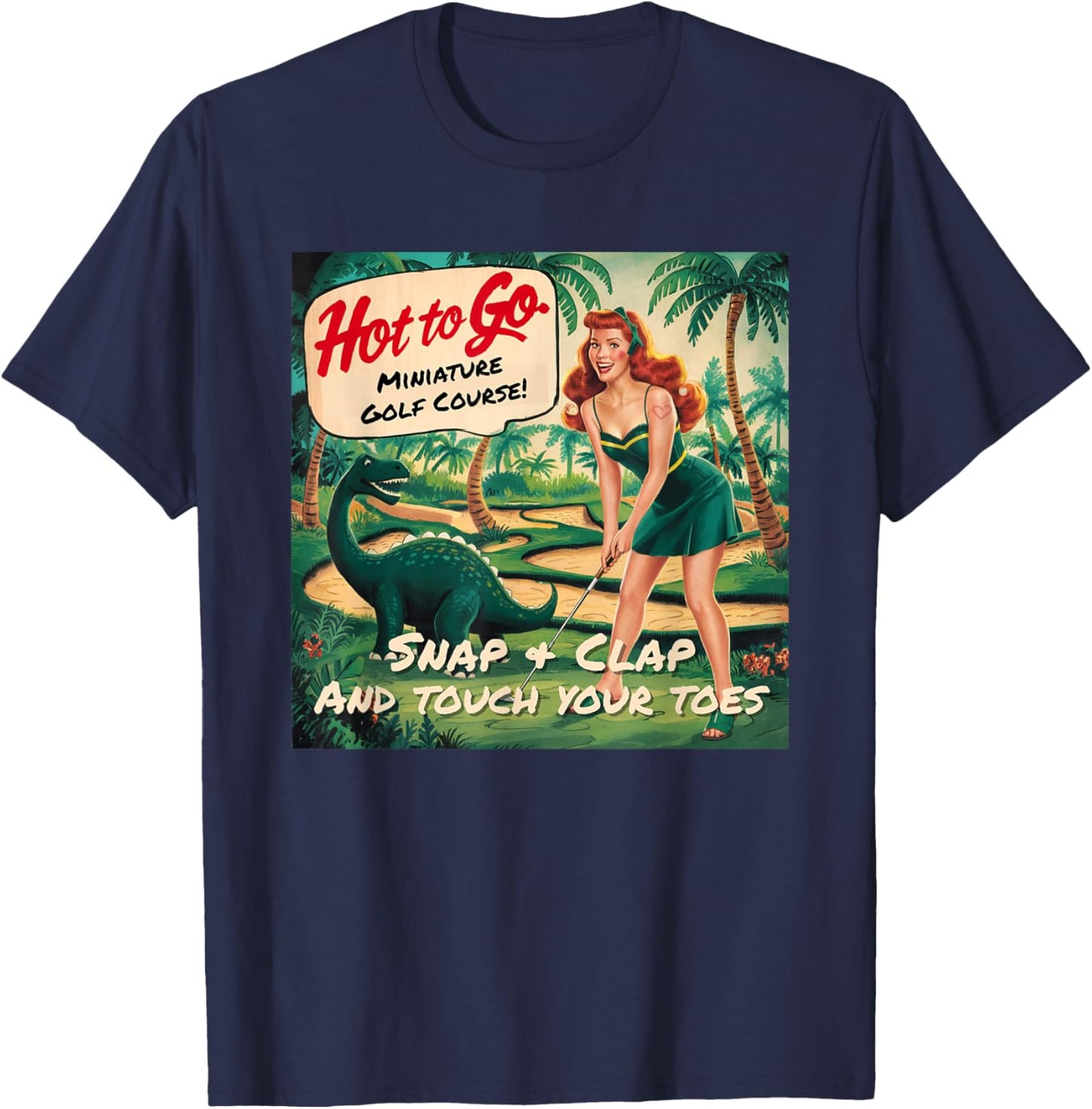 Hot To Go Miniature Golf Course T-Shirt - T-Shirt | Navy