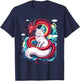 Japanese Anime Dragon and Kitsune Fox T-Shirt - T-Shirt | Navy