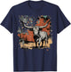 Western Longhorn Bull Longhorn Cow Cowhide Rodeo T-Shirt - T-Shirt | Navy