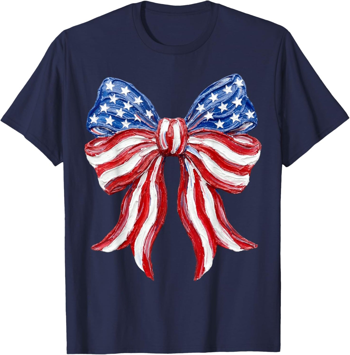 Coquette Bow 4th of July 250th Anniversary USA Independence T-Shirt - T-Shirt | Navy