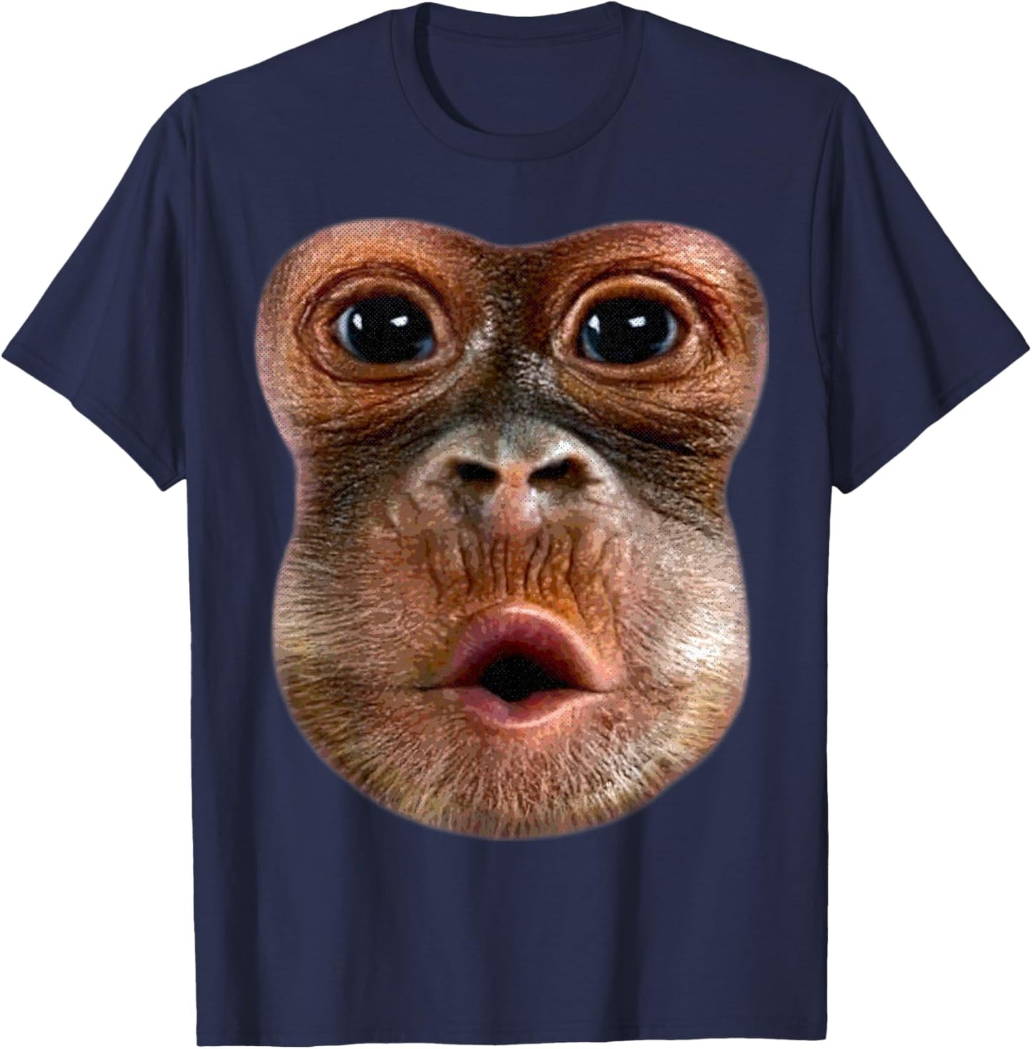 Monkey Stomach Blow Face Funny Meme Halloween Costume T-Shirt - T-Shirt | Navy