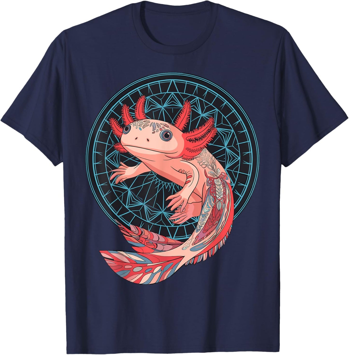 Aztec Axolotl T-Shirt - T-Shirt | Navy