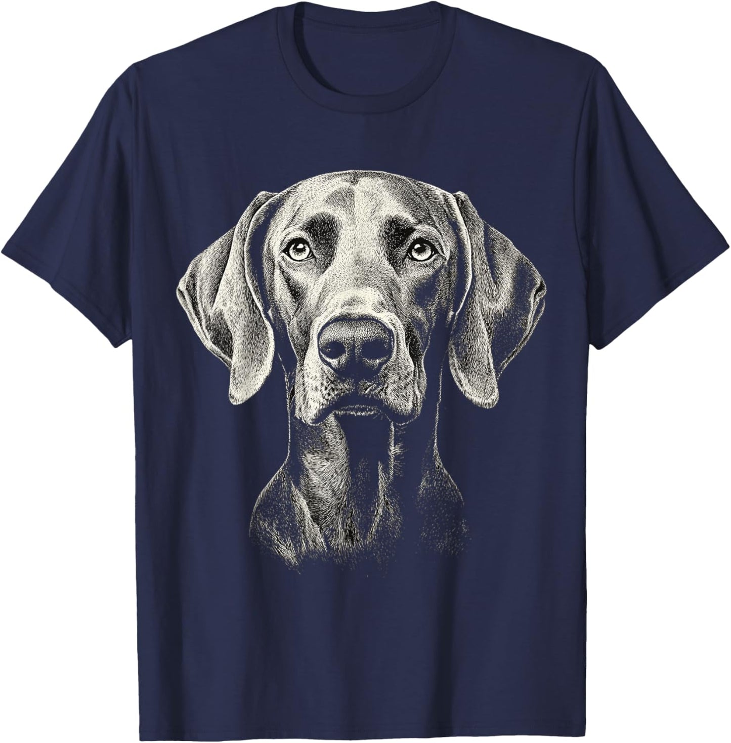 Weimaraner Dog Motif Pet Illustration Weimaraner T-Shirt - T-Shirt | Navy