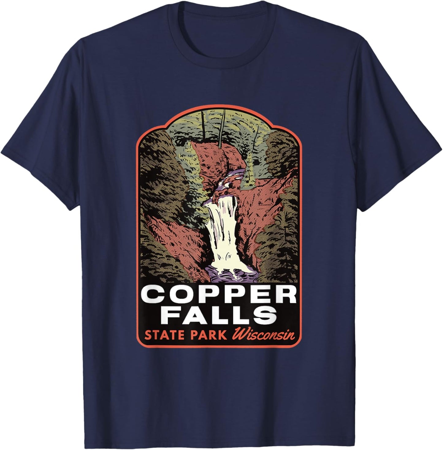 Copper Falls State Park Wisconsin T-Shirt - T-Shirt | Navy