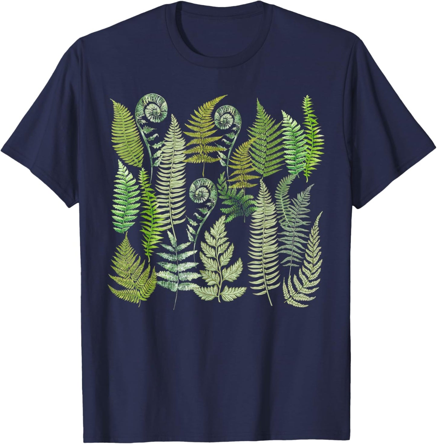 Hawaiian Botanical Fern Leaf Green Plants Botany Ethnobotany T-Shirt - T-Shirt | Navy