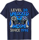Level 30 Unlocked Awesome Since 1996 30th Birthday Gaming T-Shirt - T-Shirt | Navy