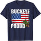 Vintage Ohio Buckeye American Flag Patriotic Proud State T-Shirt - T-Shirt | Navy