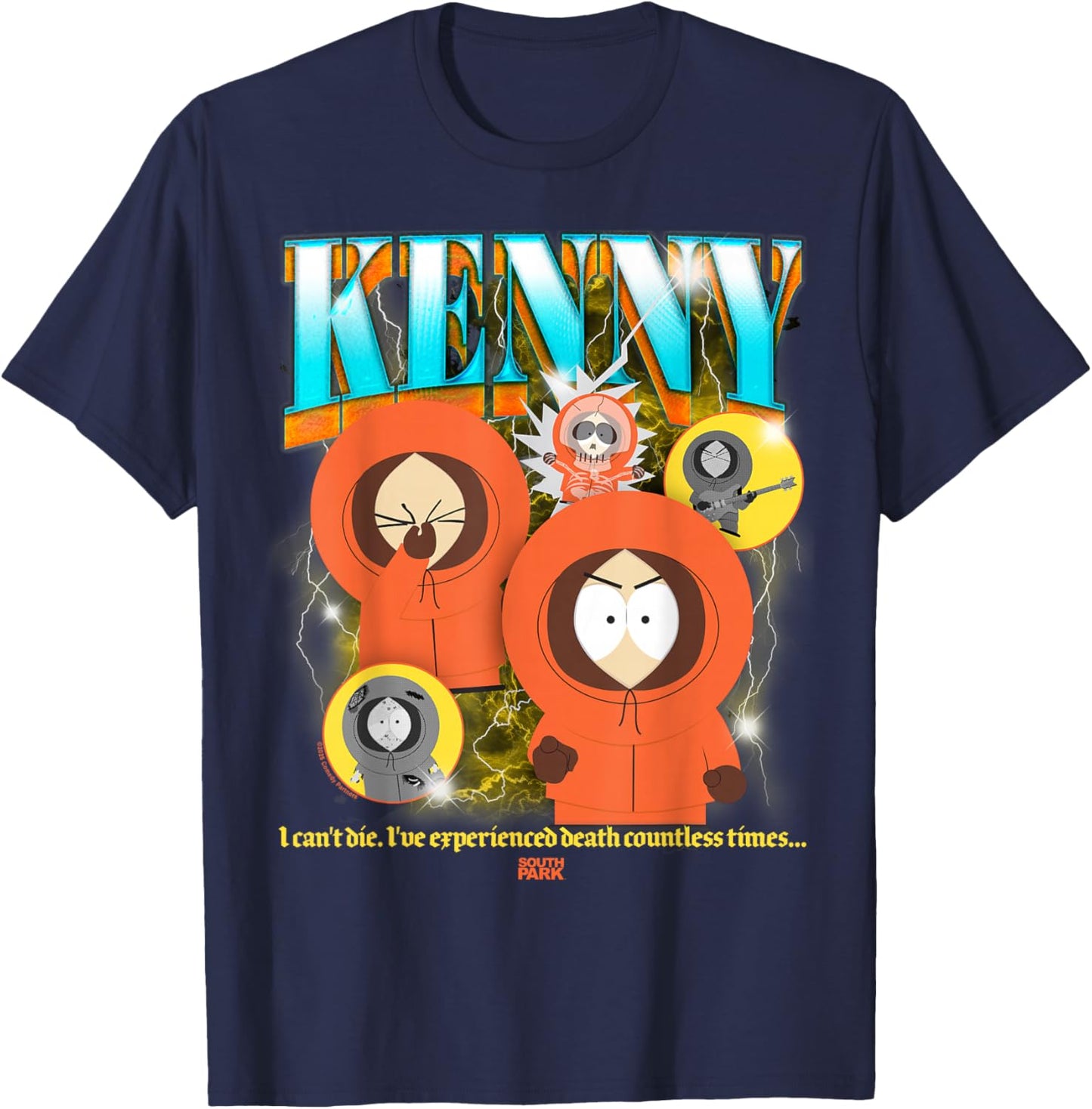 South Park Kenny I Can't Die Ive Experienced Death Countless T-Shirt - T-Shirt | Navy