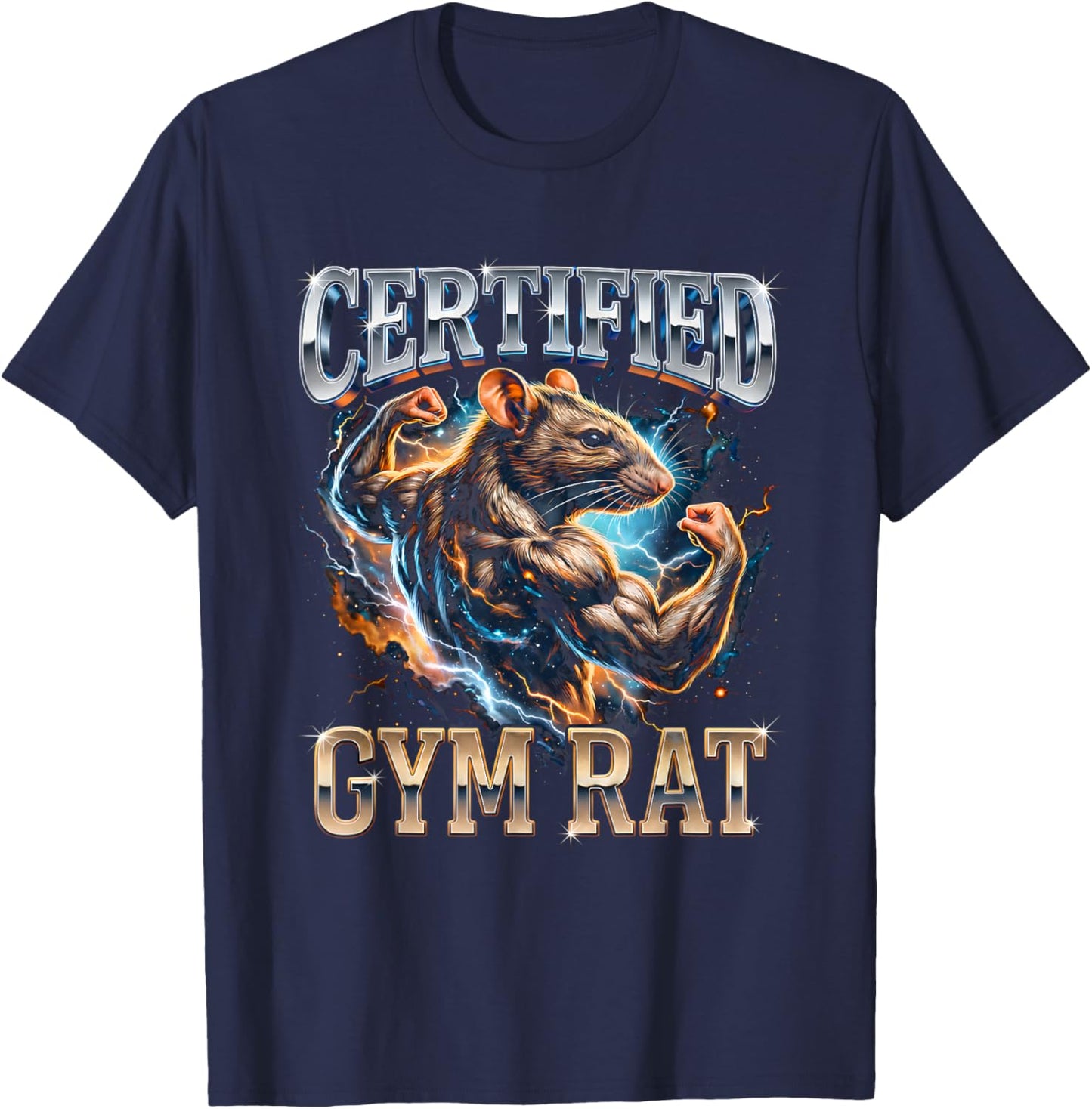 Certified Gym Rat Funny Women T-Shirt - T-Shirt | Navy