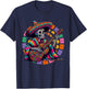 Dia De Los Muertos Skeleton playing guitar Sugar Skull Funny T-Shirt - T-Shirt | Navy