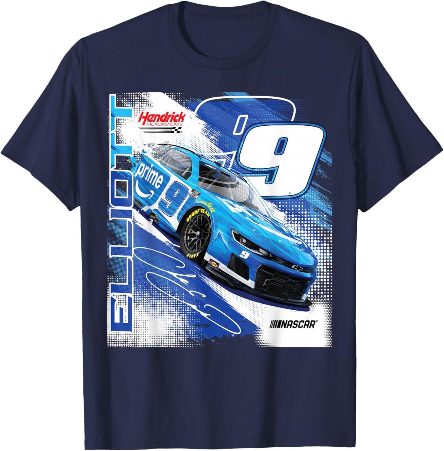 NASCAR - Chase Elliott #9 Prime - Hendrick Motorsports T-Shirt - T-Shirt | Navy