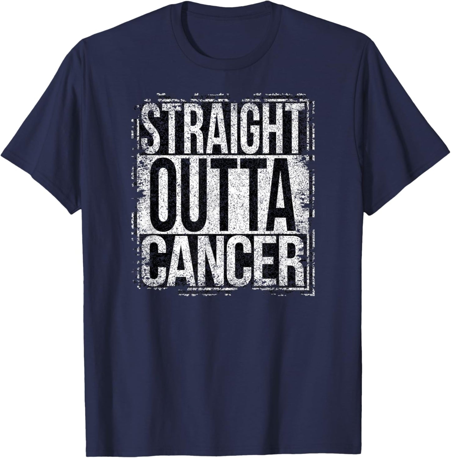 Version Grungy Straight Outta Cancer T-Shirt - T-Shirt | Navy