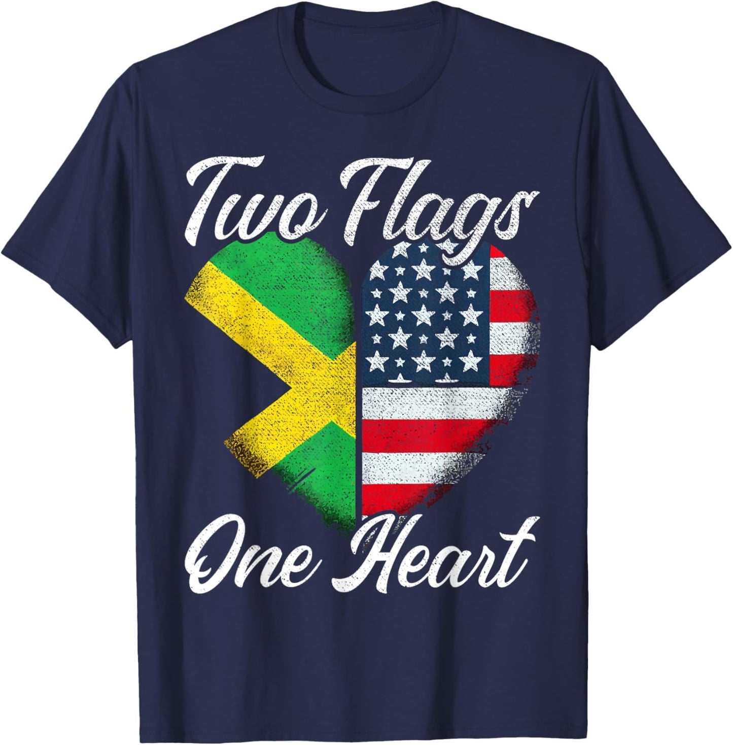 Half Jamaican Half American USA Flag Jamaica America T-Shirt - T-Shirt | Navy