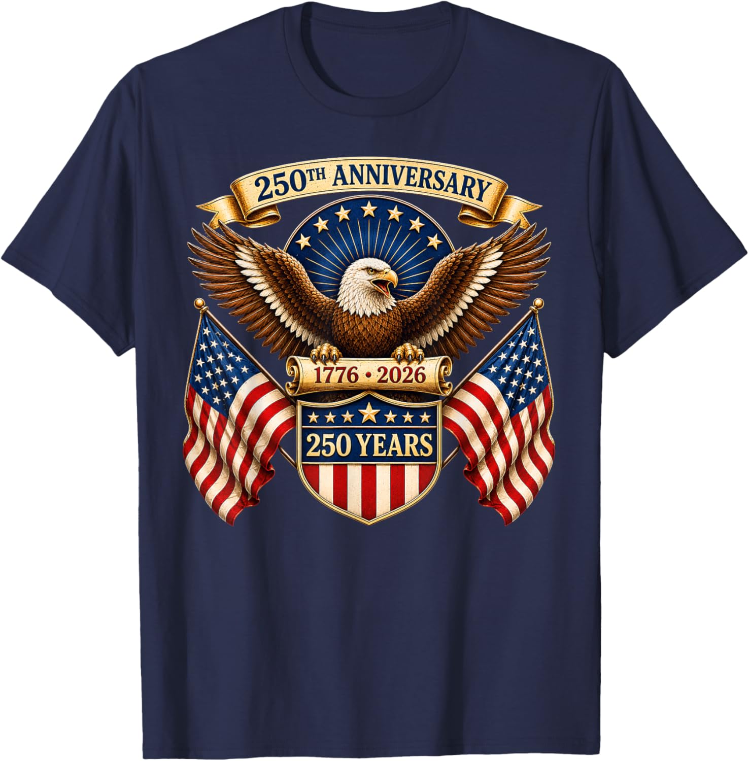 250 Anniversary USA Shirt Men Women 250th Anniversary USA T-Shirt - T-Shirt | Navy