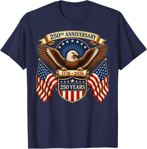 250 Anniversary USA Shirt Men Women 250th Anniversary USA T-Shirt - T-Shirt | Navy