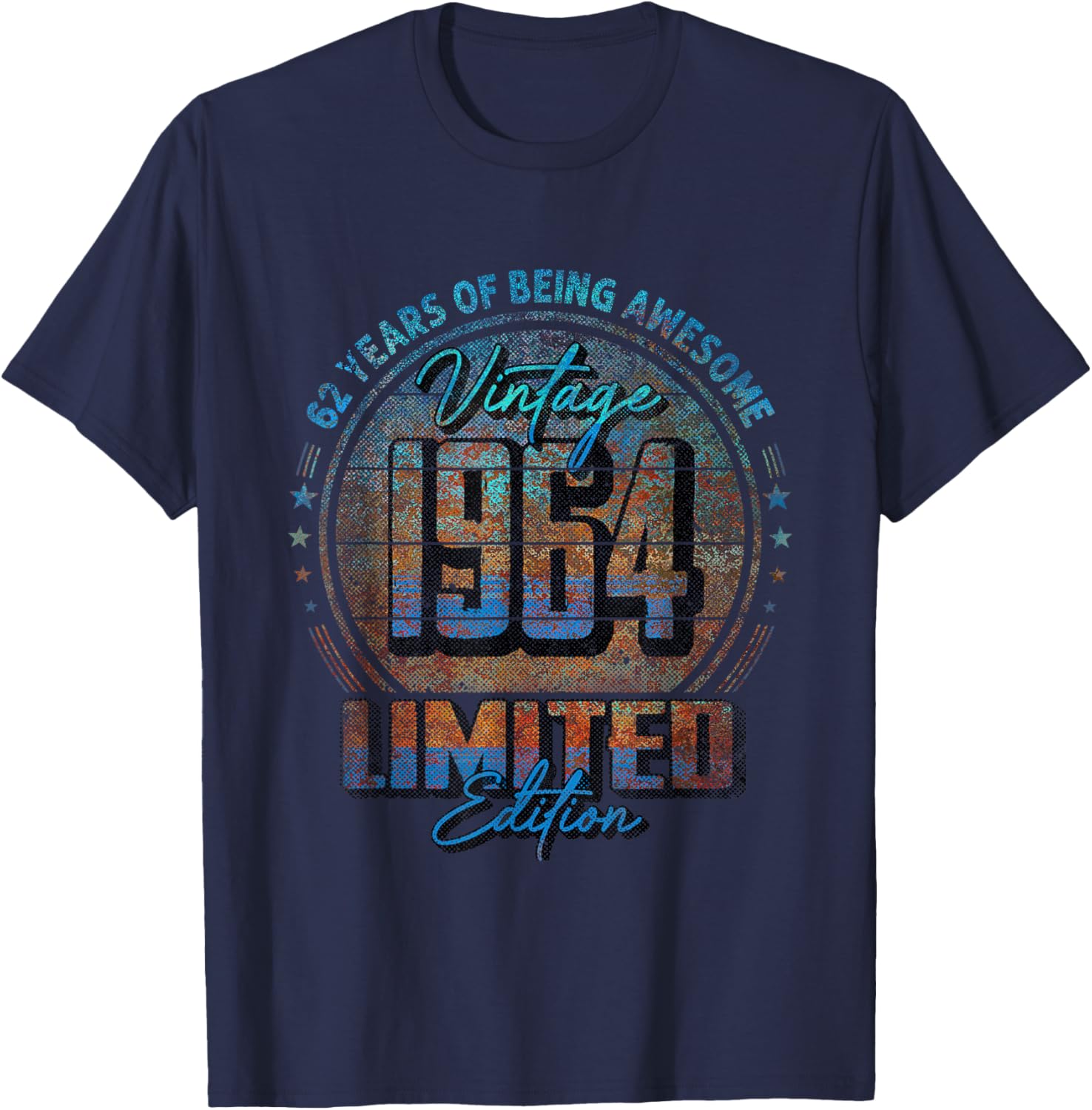 Vintage 1964 Limited Edition Shirt 62 Year Old 62nd Birthday T-Shirt - T-Shirt | Navy