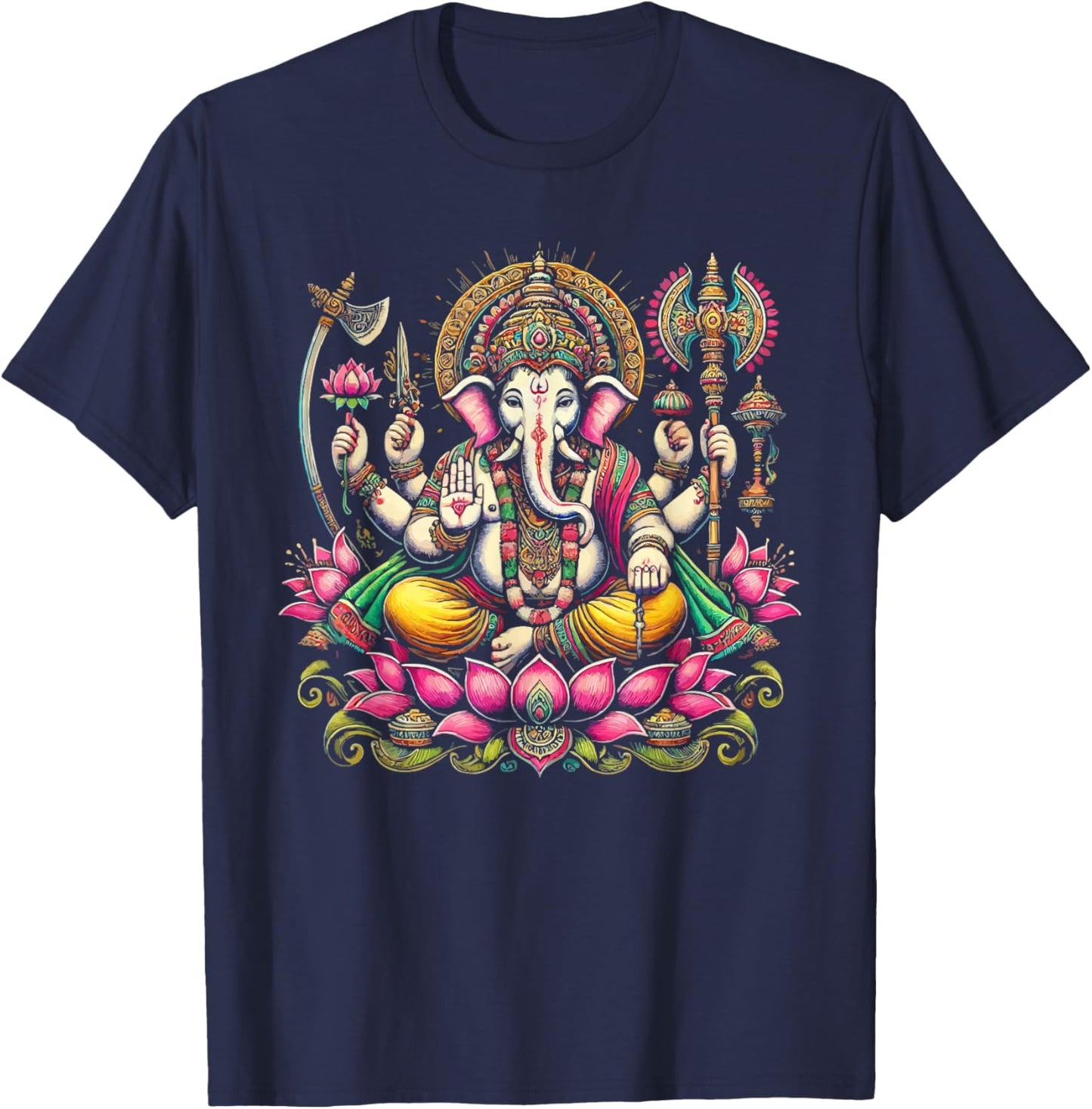 Ganesh Chaturthi Hindu Festival Elephant Lord Ganesha T-Shirt - T-Shirt | Navy