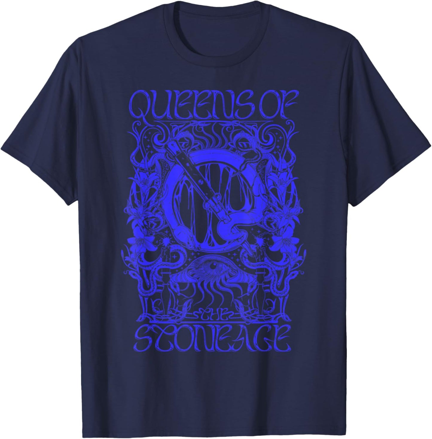 Official Queens of The Stone Age Illustrated T-Shirt - T-Shirt | Navy