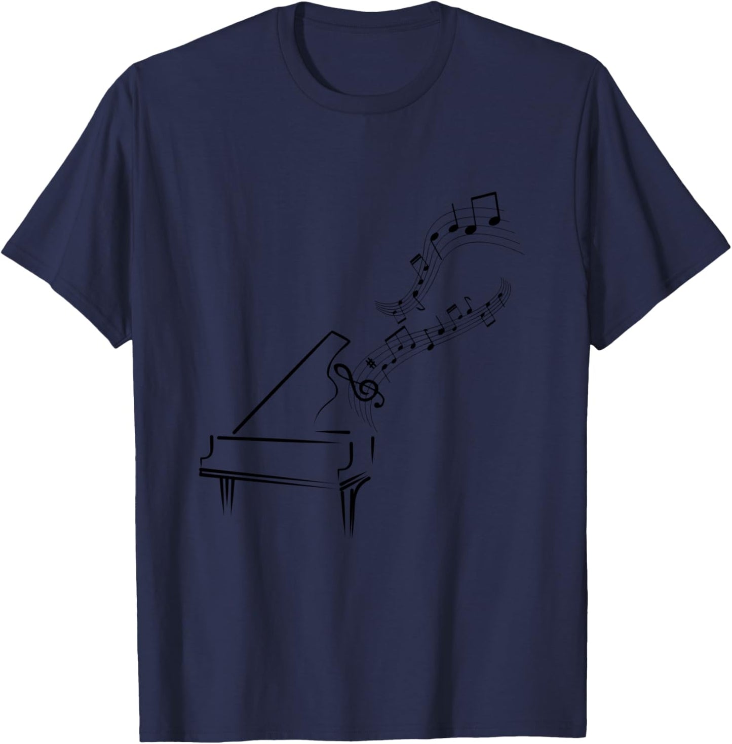 Partitions de Musique Musiciens Clé de Sol Partitions Manche Longue T-Shirt - T-Shirt | Navy