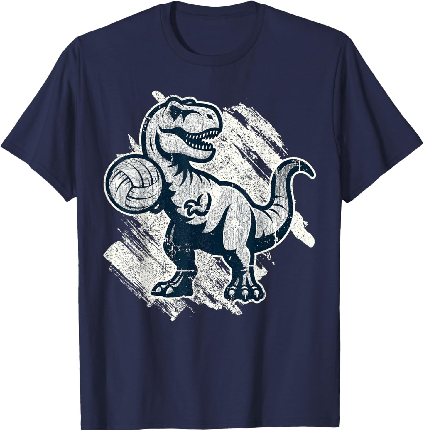 T-Rex Volleyball Player Dinosaur Volleyball Team Volleyball T-Shirt - T-Shirt | Navy