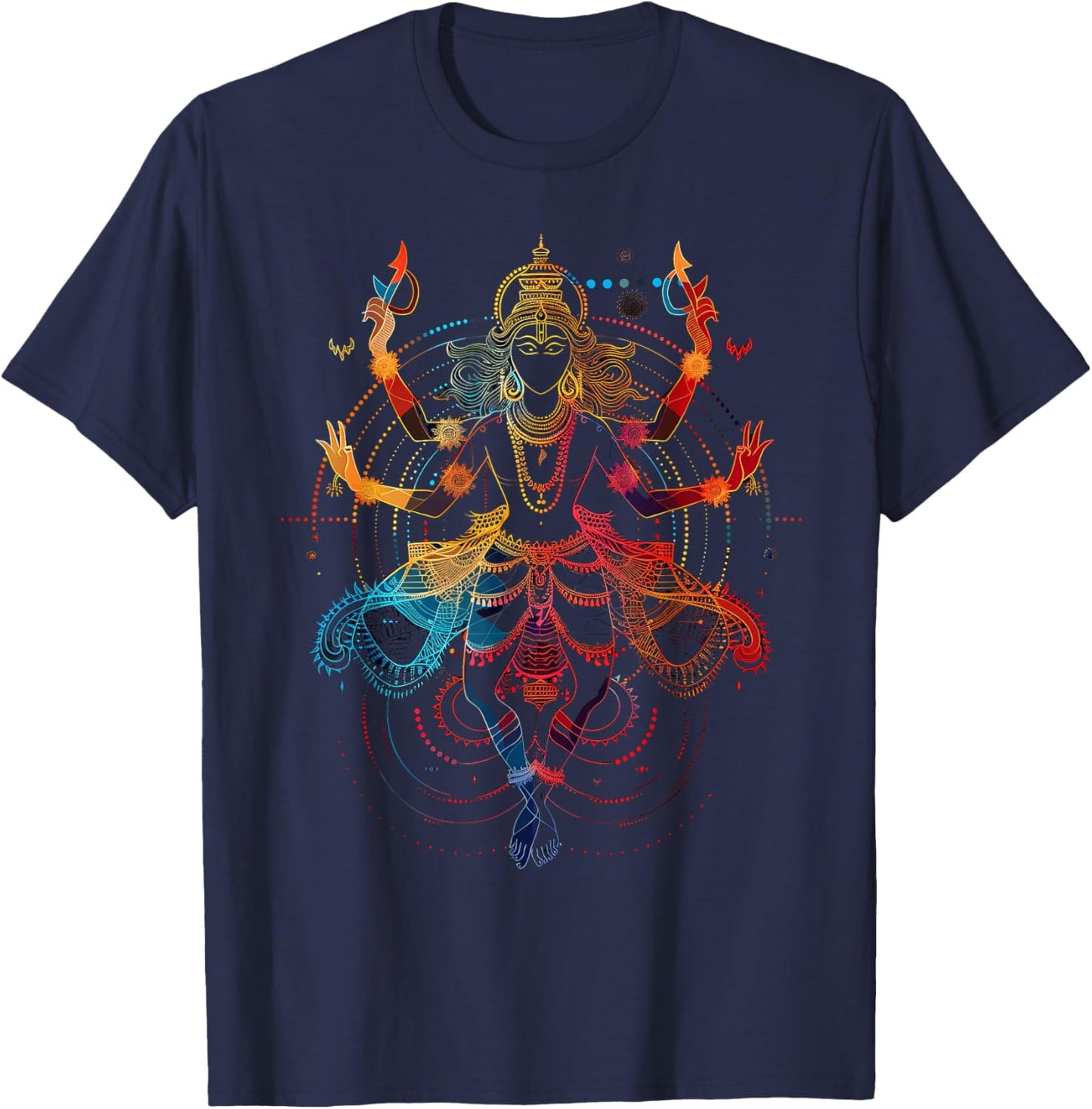 Shiva spiritual hindu god tandava dance yoga meditation T-Shirt - T-Shirt | Navy