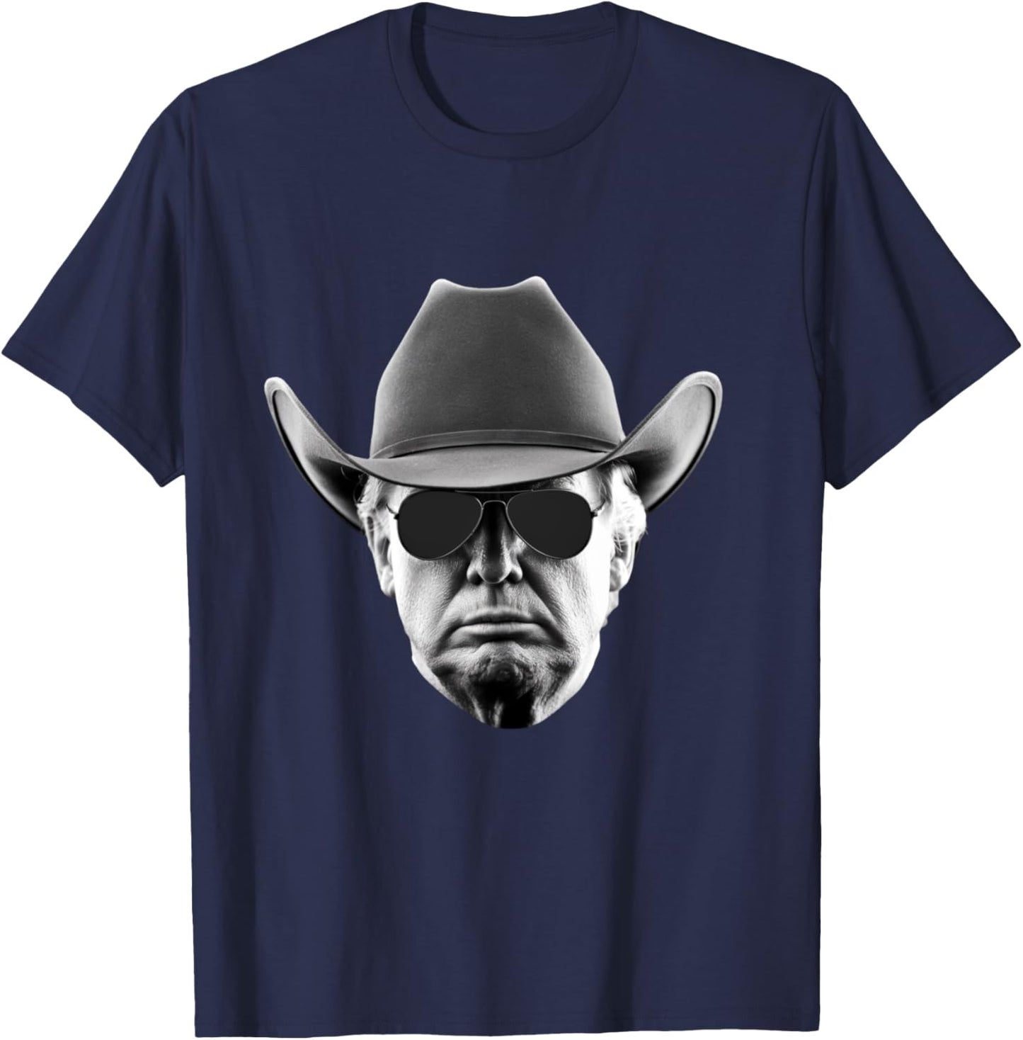 Cool Donald Trump Cowboy Hat US USA America President T-Shirt - T-Shirt | Navy