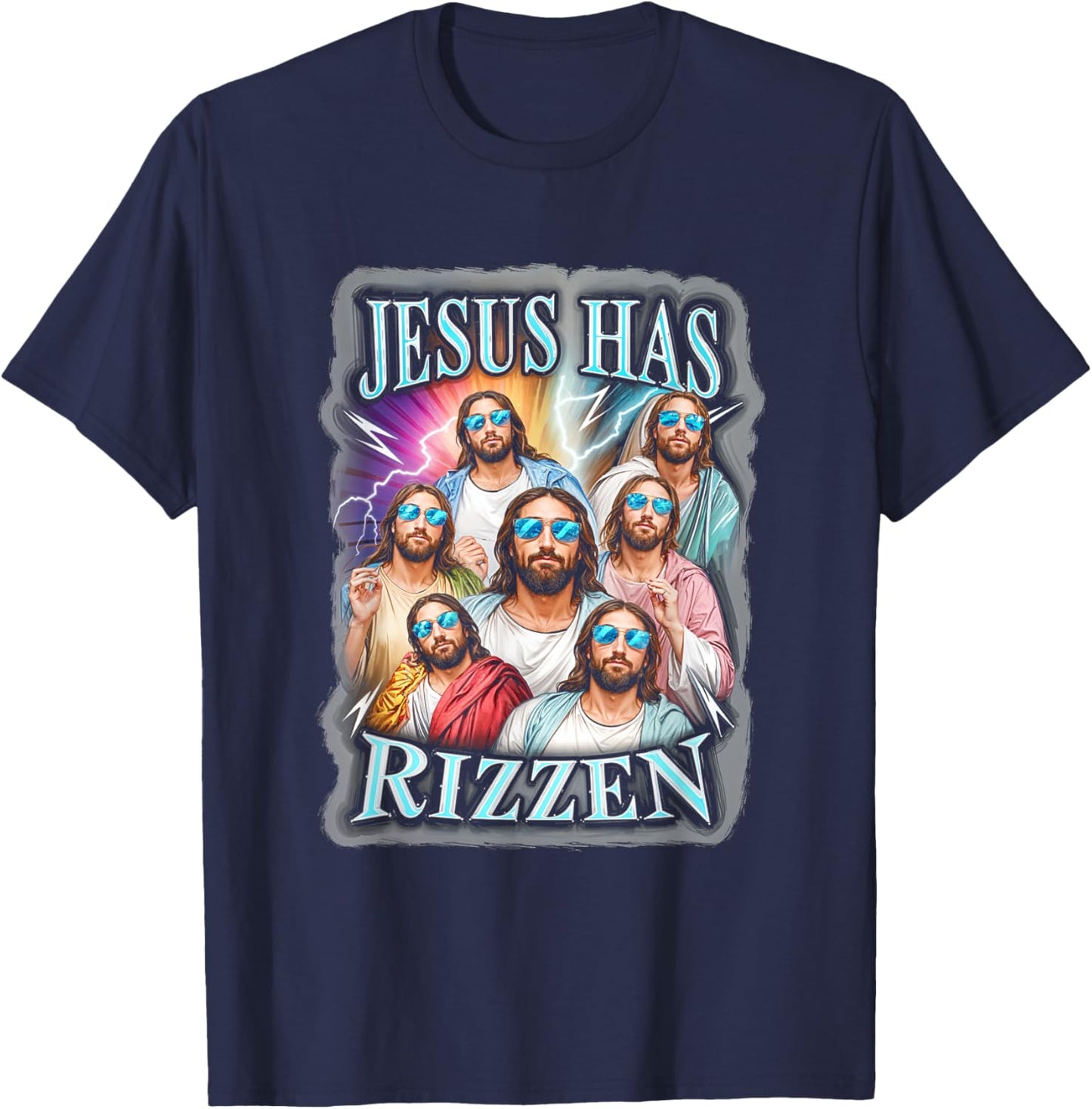 Jesus Has Rizzen Christian Faith Religion Belief T-Shirt - T-Shirt | Navy