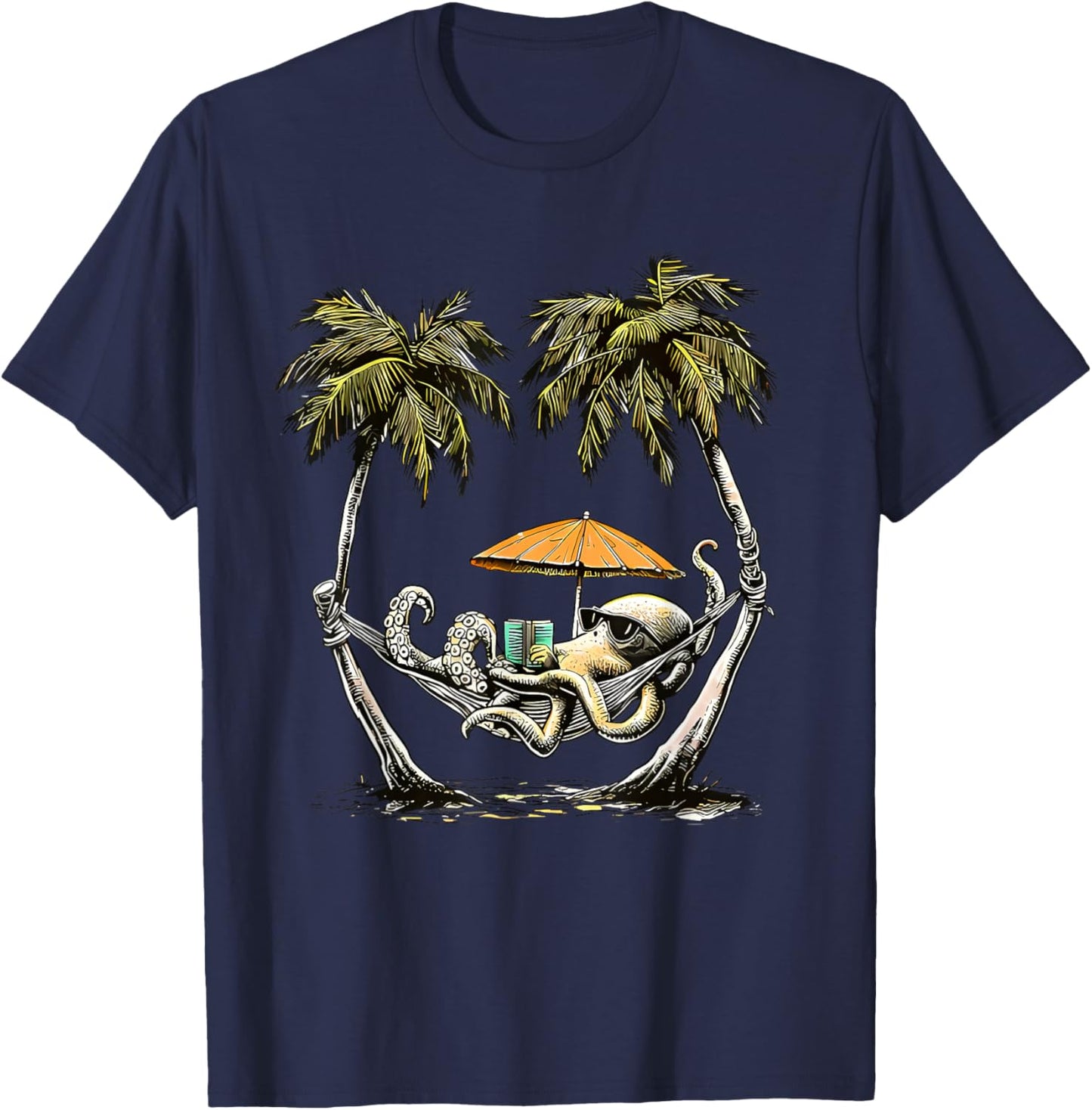 Tropical Octopus T-Shirt - T-Shirt | Navy