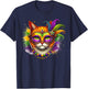 Mardi Gras Cute Cat Mask Costume Outfit Women Girls Kids T-Shirt - T-Shirt | Navy