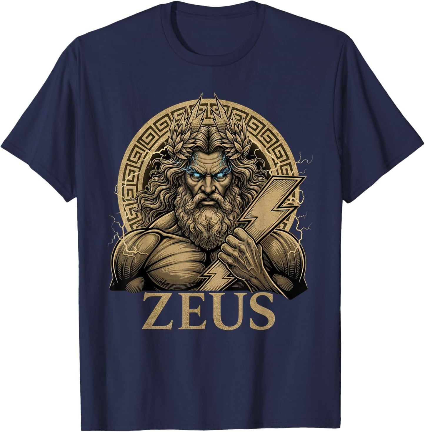 Greek Mythology Dark God Zeus Gothic Greece Ancient T-Shirt - T-Shirt | Navy