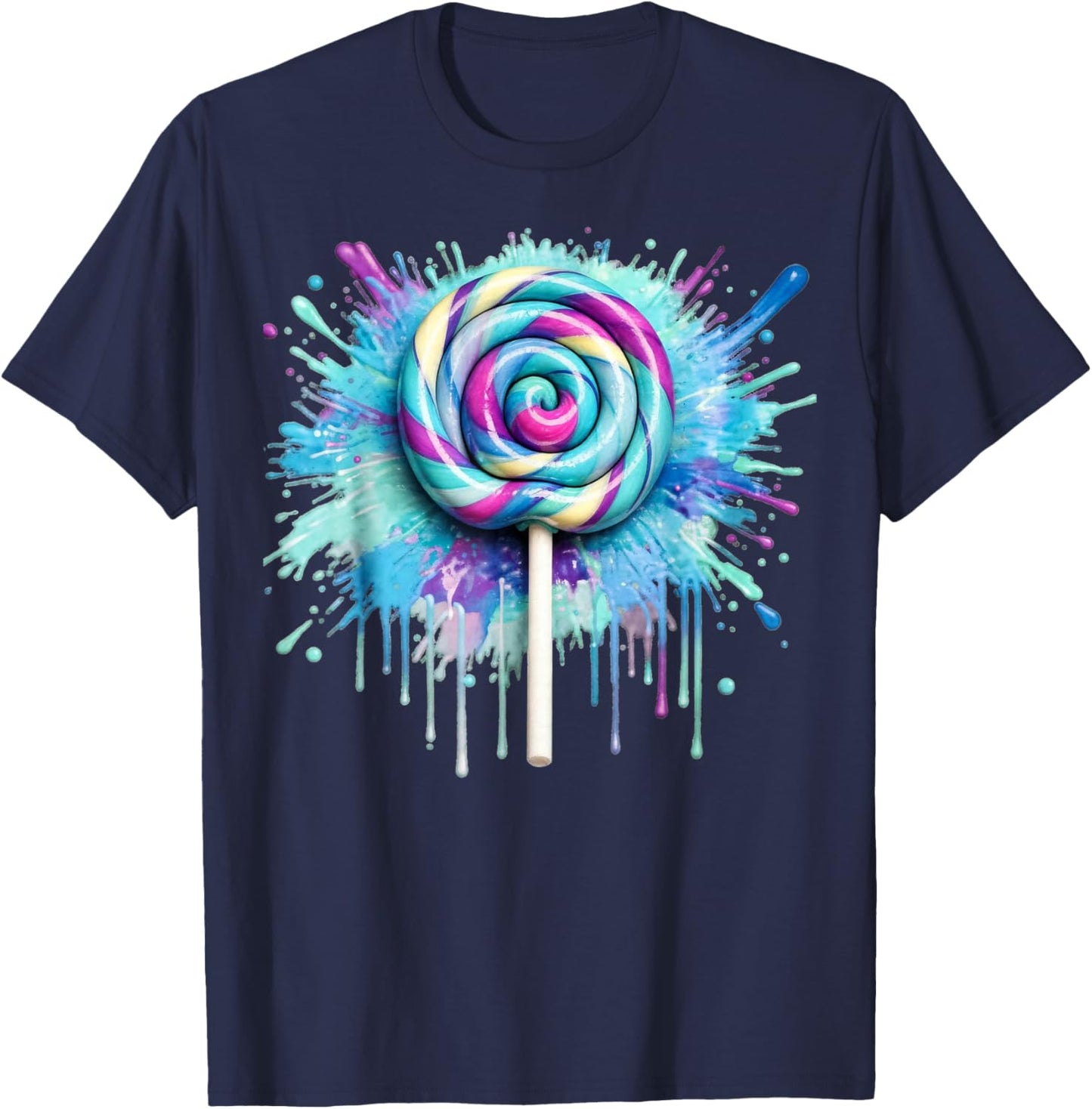 Candy Candy Costume Women's Carnival Lollipop Costume T-Shirt - T-Shirt | Navy