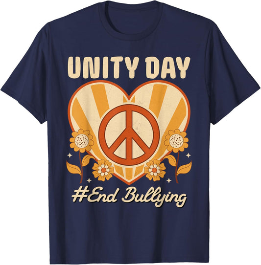 Unity Day Orange Anti Bullying Kindness For Kids teachers T-Shirt - T-Shirt | Navy