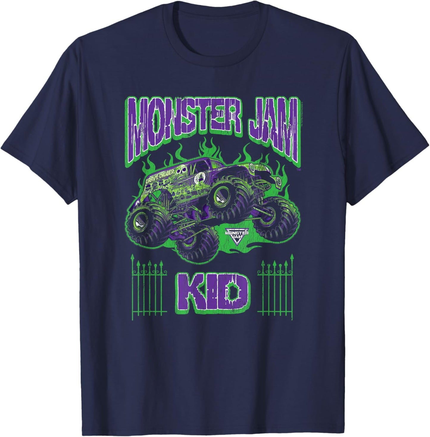 Monster Jam Grave Digger Kid Family Motorsports T-Shirt - T-Shirt | Navy