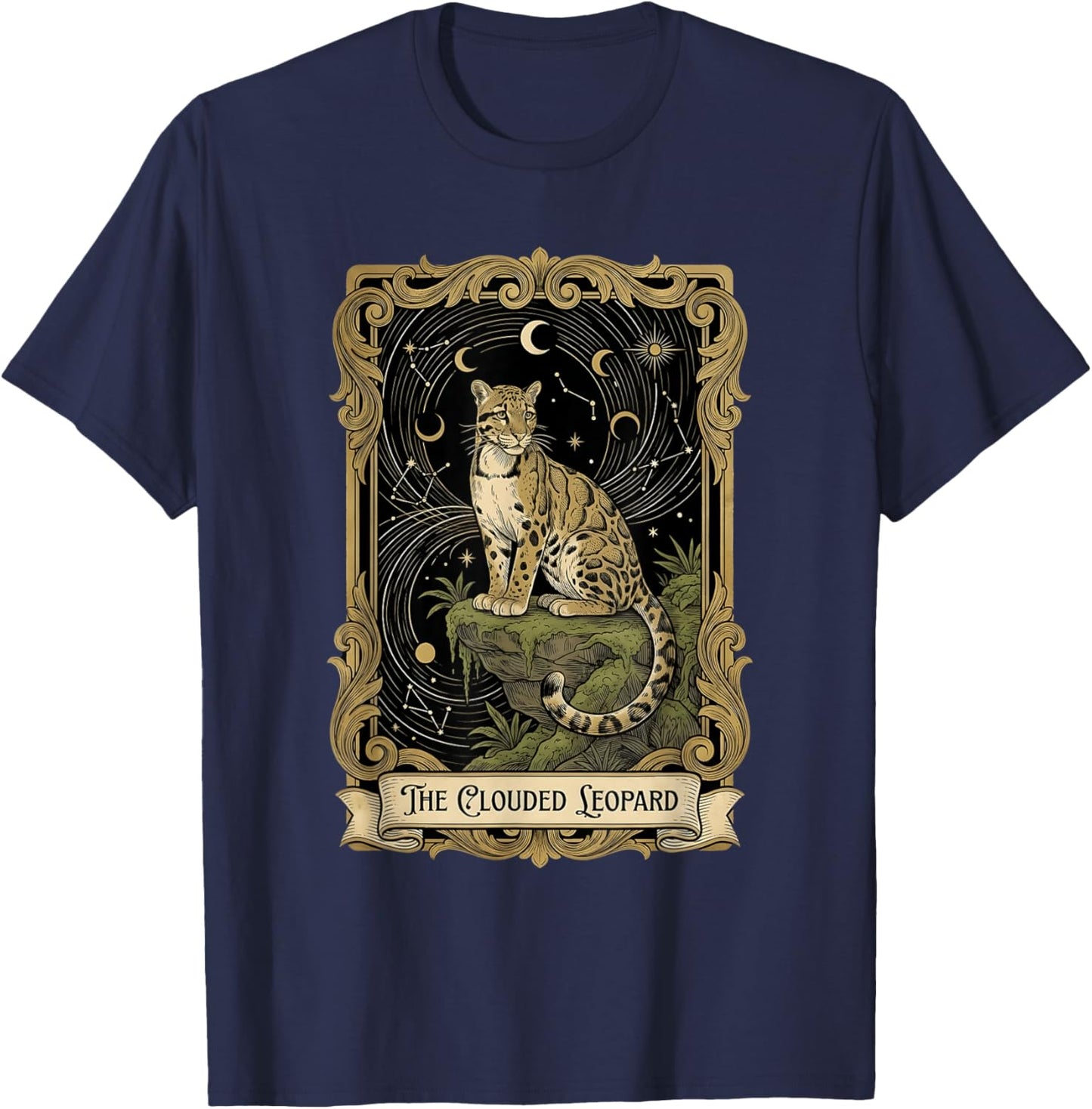 Clouded Leopard Tarot T-Shirt - T-Shirt | Navy