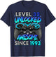 Level 32 Unlocked Awesome Since 1993 32nd Birthday Gaming T-Shirt - T-Shirt | Navy