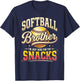 Cute Softball Brother I'm Just Here for The Snacks Retro T-Shirt - T-Shirt | Navy